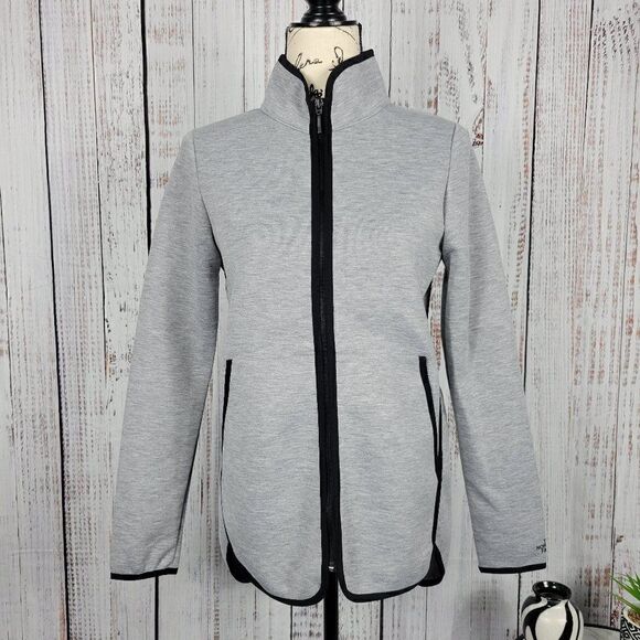 The North Face Marled Grey Lightweight Clean Beauty Casual Zip Up Jacket - Picture 2 of 9